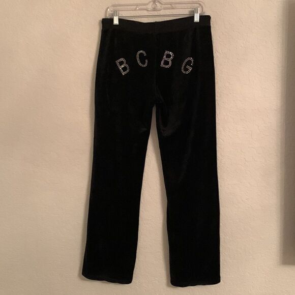 BCBG Maxazria Velour Black Sweatpants Size M - Picture 1 of 9